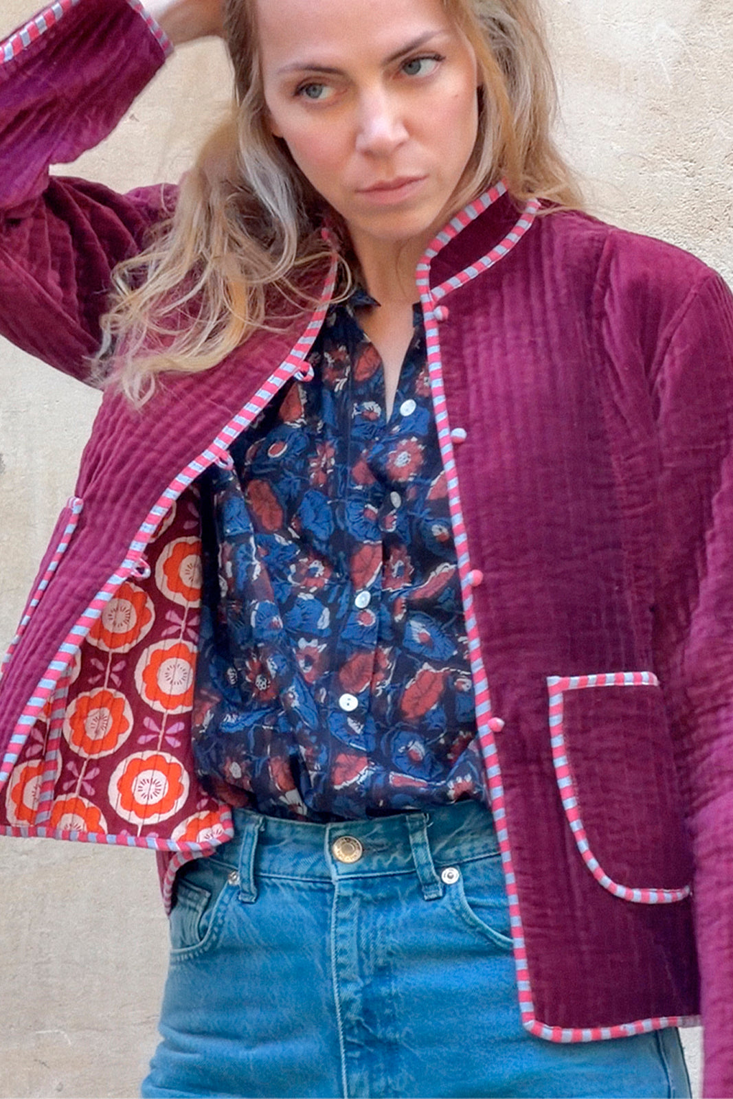 Veste Velours BORDEAUX