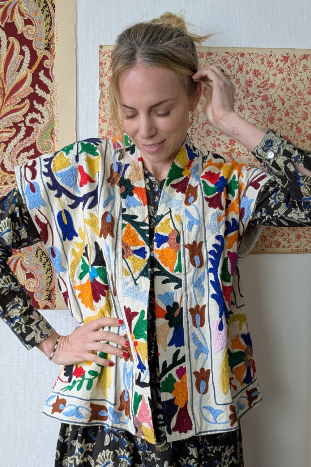 Gilet Daada Suzani BLANC 1