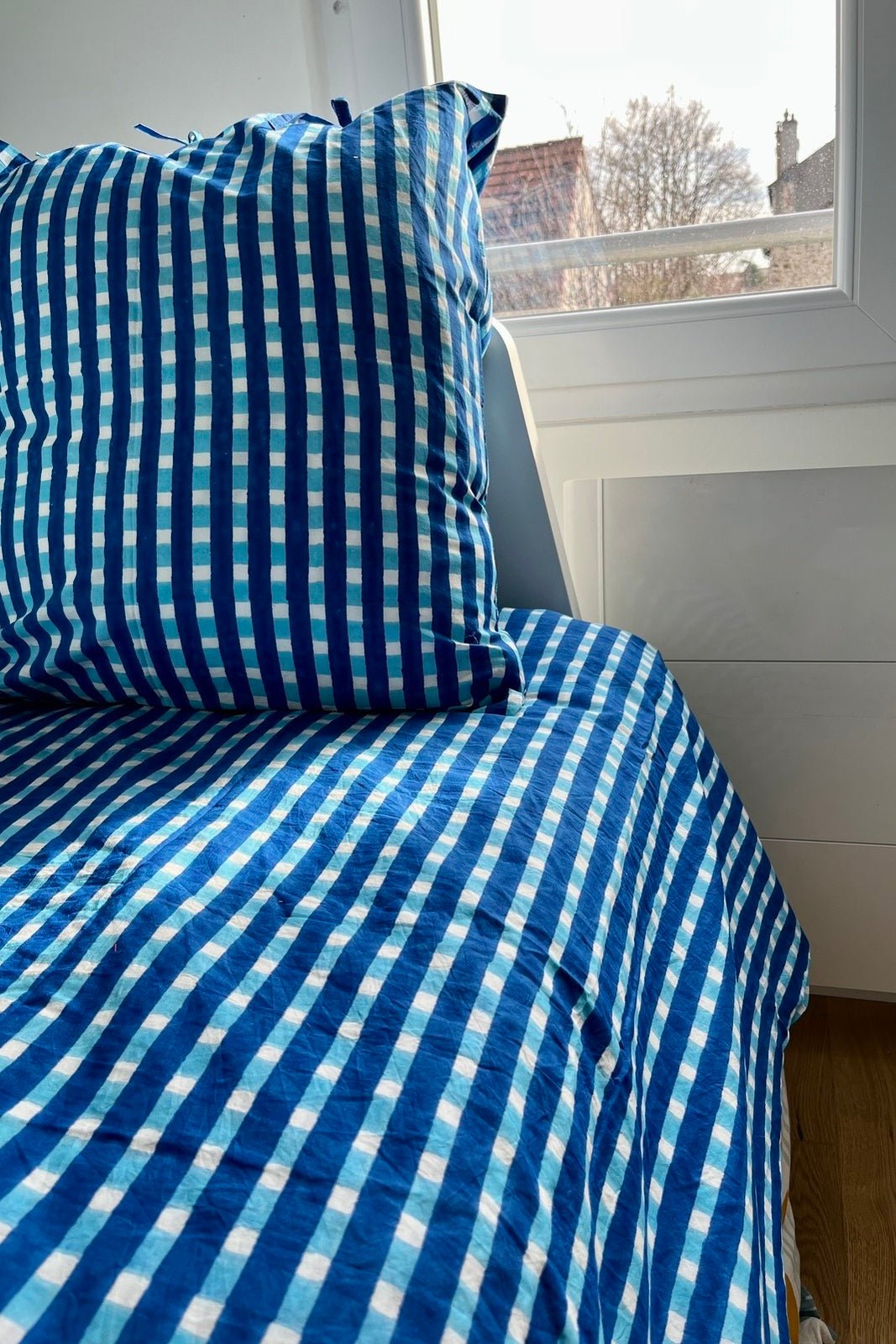 Housse de Couette Shanti 240X220CM CHECKS BLUE
