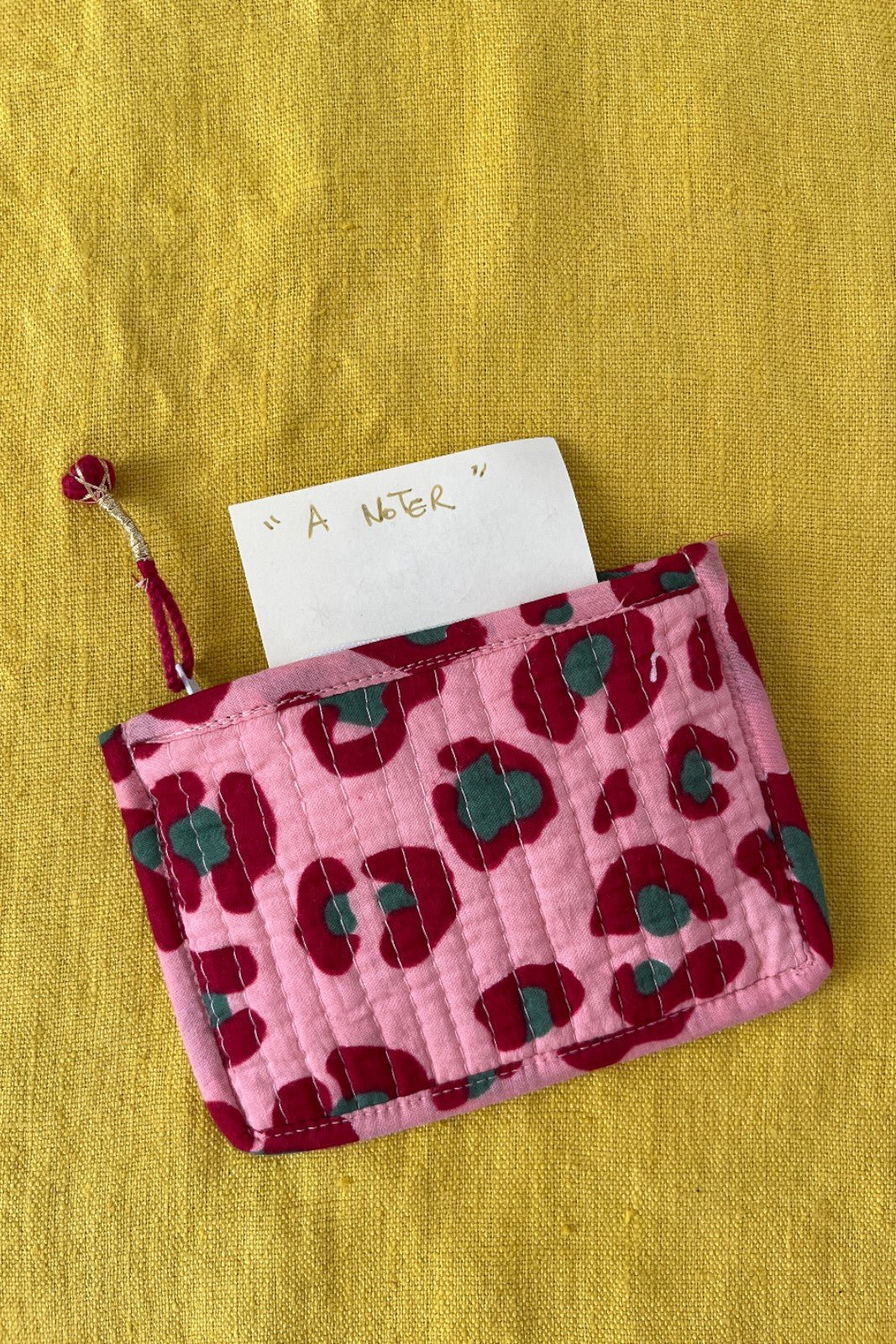 Mini Porte-monnaie Block print LEOPARD ROSE