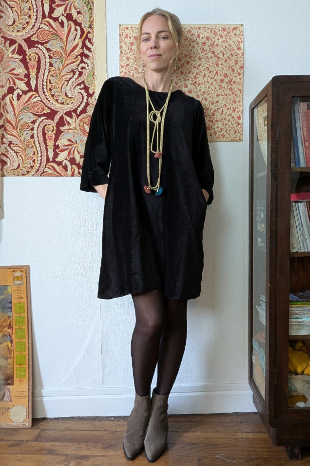 Robe en velours NOIR