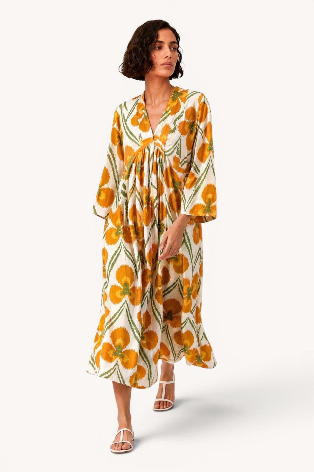 Robe Palladio IKAT MOUTARDE