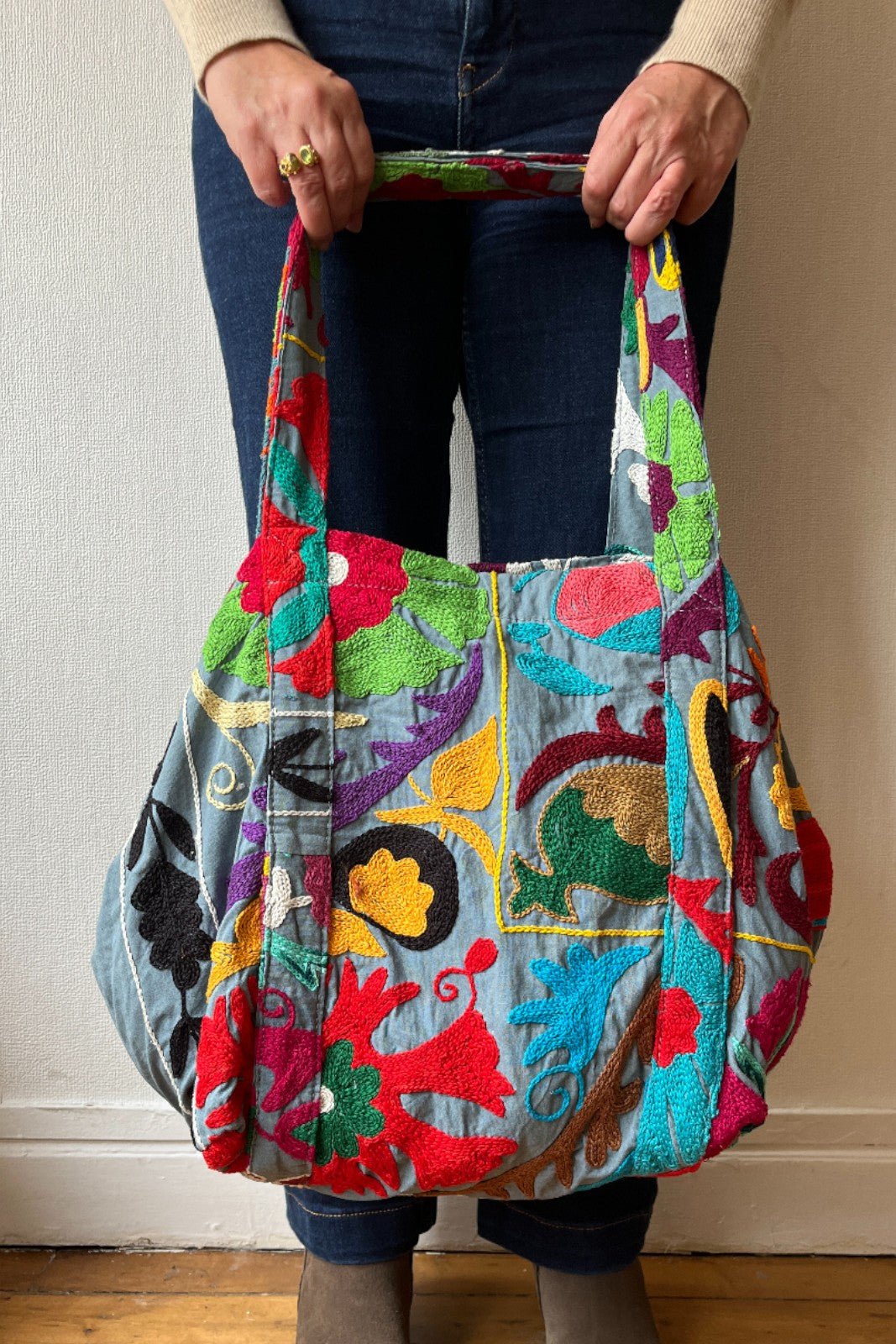 Sac Cabas Suzani GRIS