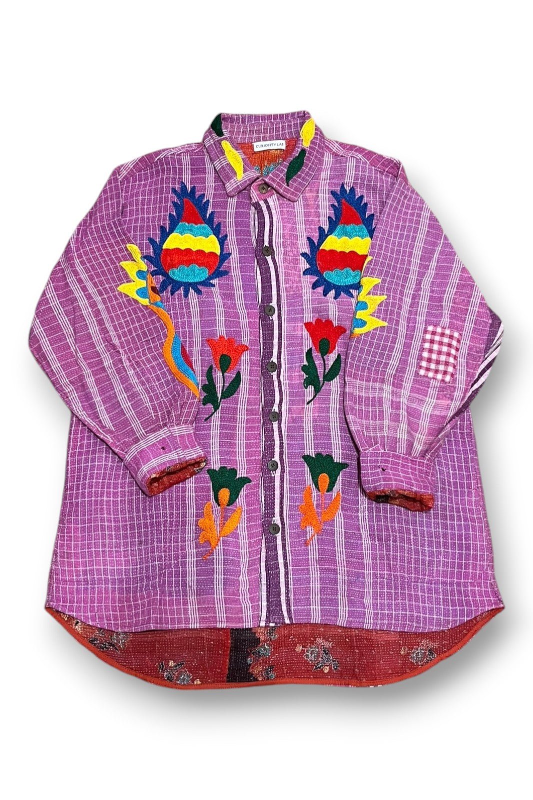 Veste Baya Kantha Brodée VIOLET