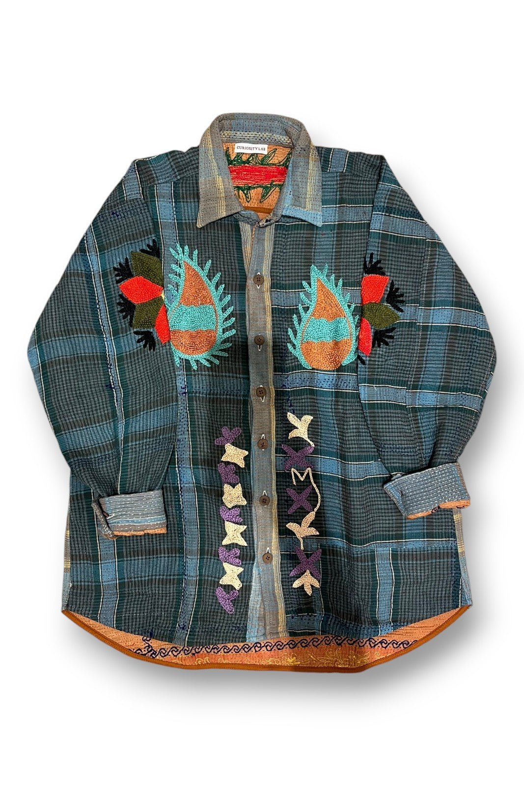Veste Baya Kantha Brodée GRIS