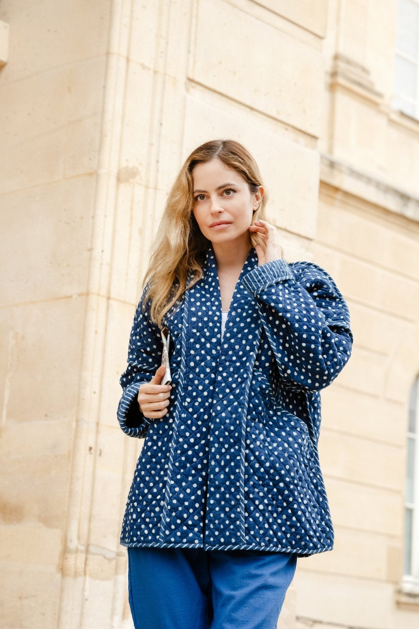 Veste Indigo matelassée DOTS