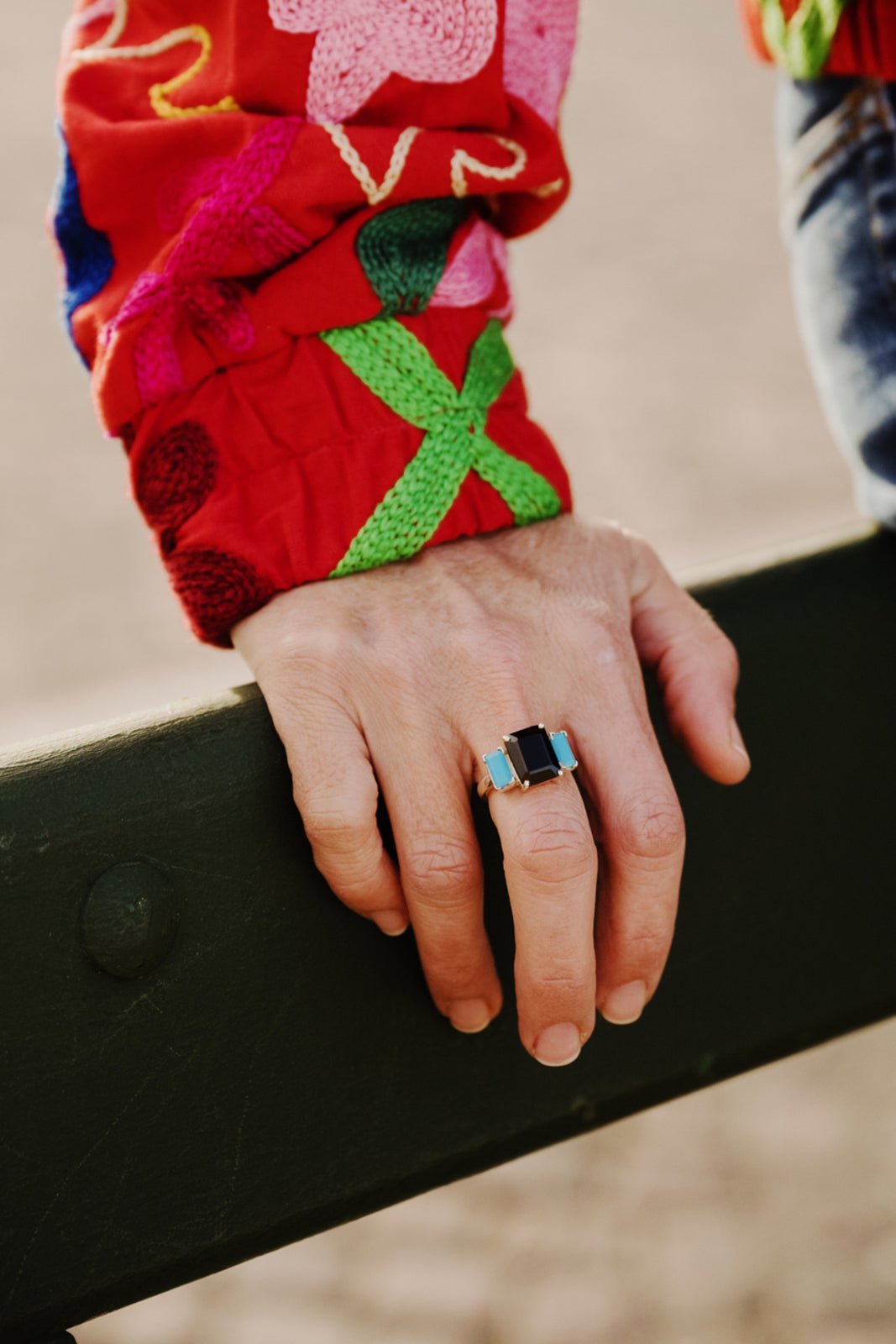 Bague argent Ayaat ONYX TURQUOISE