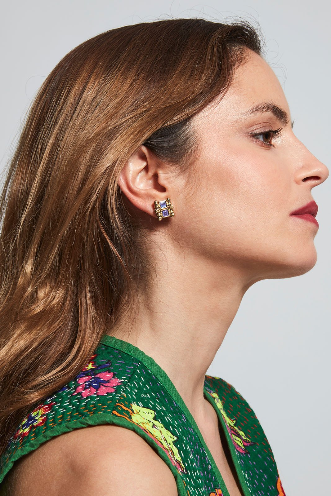 Boucle d'oreille Duo MAUVE