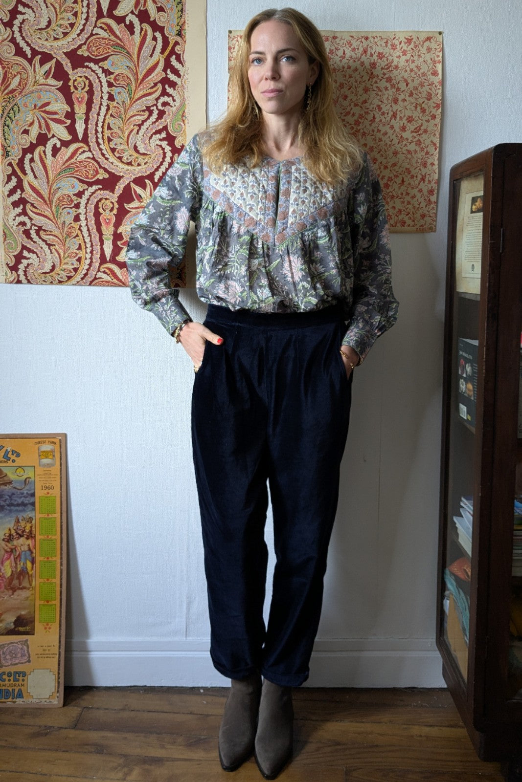 blouse yoke coton indien