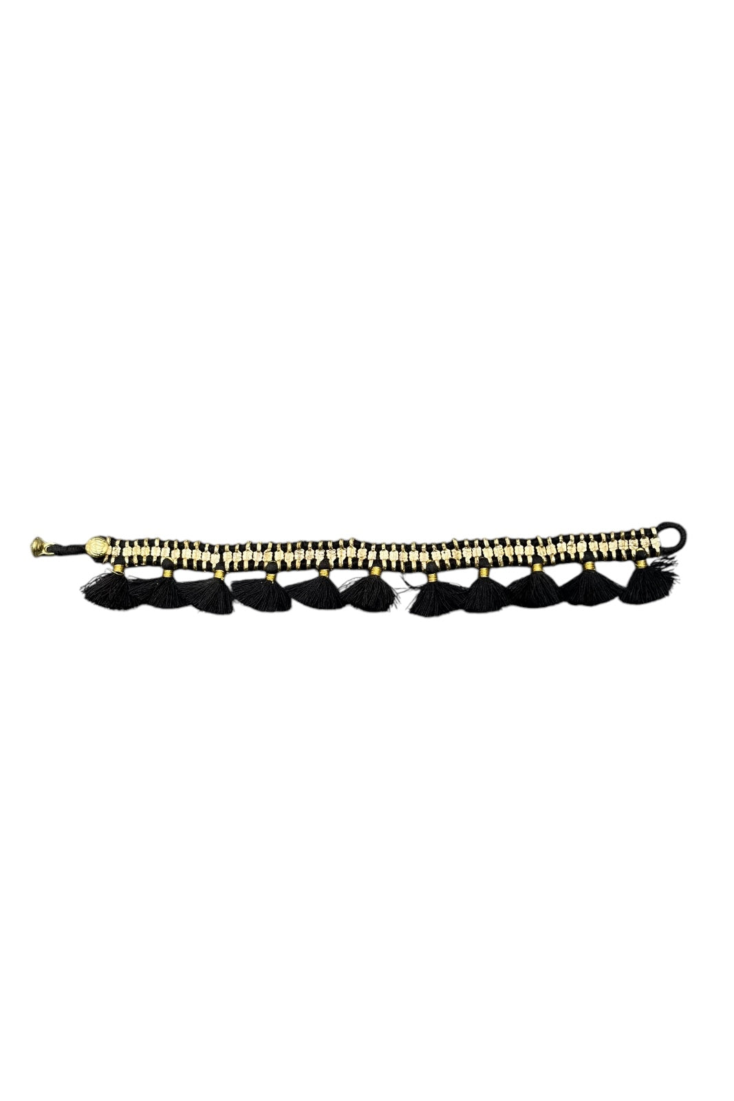 BRACELET DE PIED POMPON NOIR