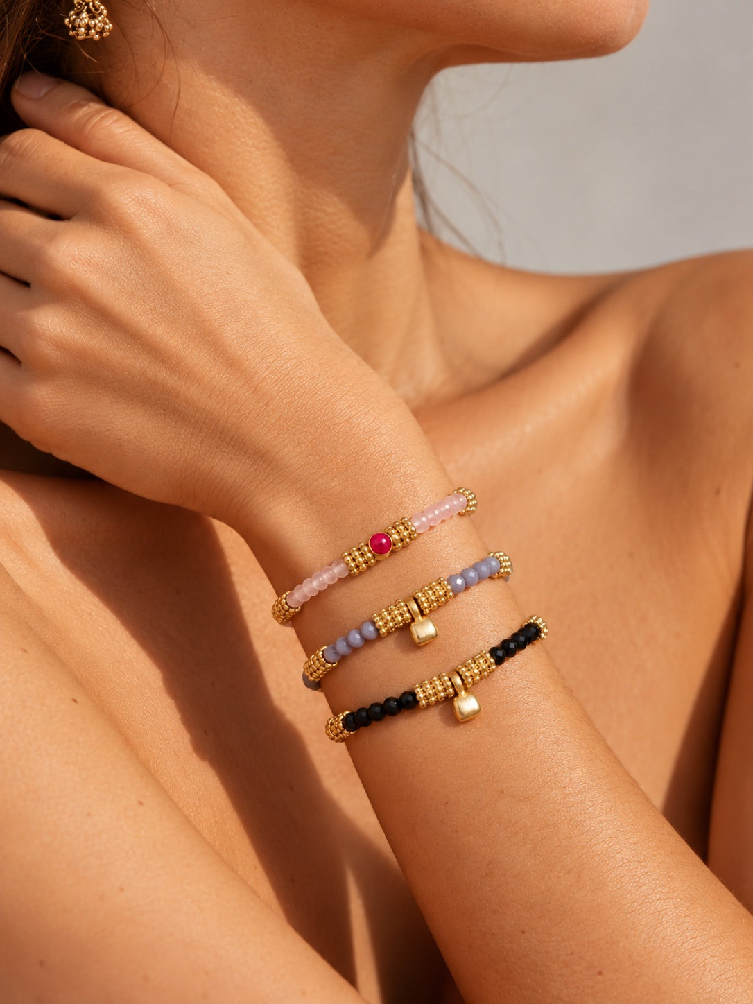 bracelet diya laiton et fil de coton