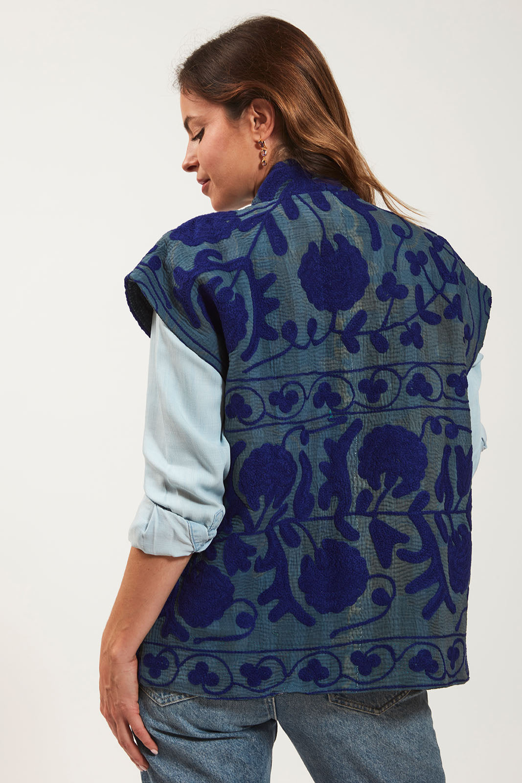 gilet kantha brode