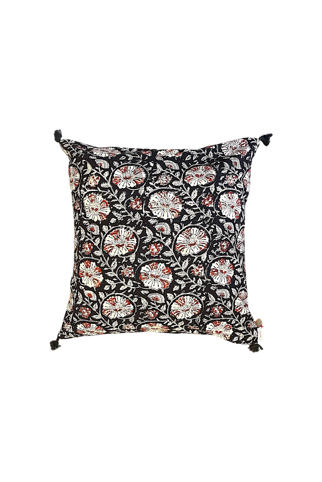 housse de coussin block print coton indien