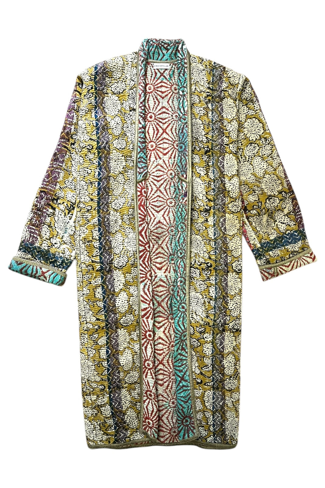 manteau reversible calcutta coton indien kantha