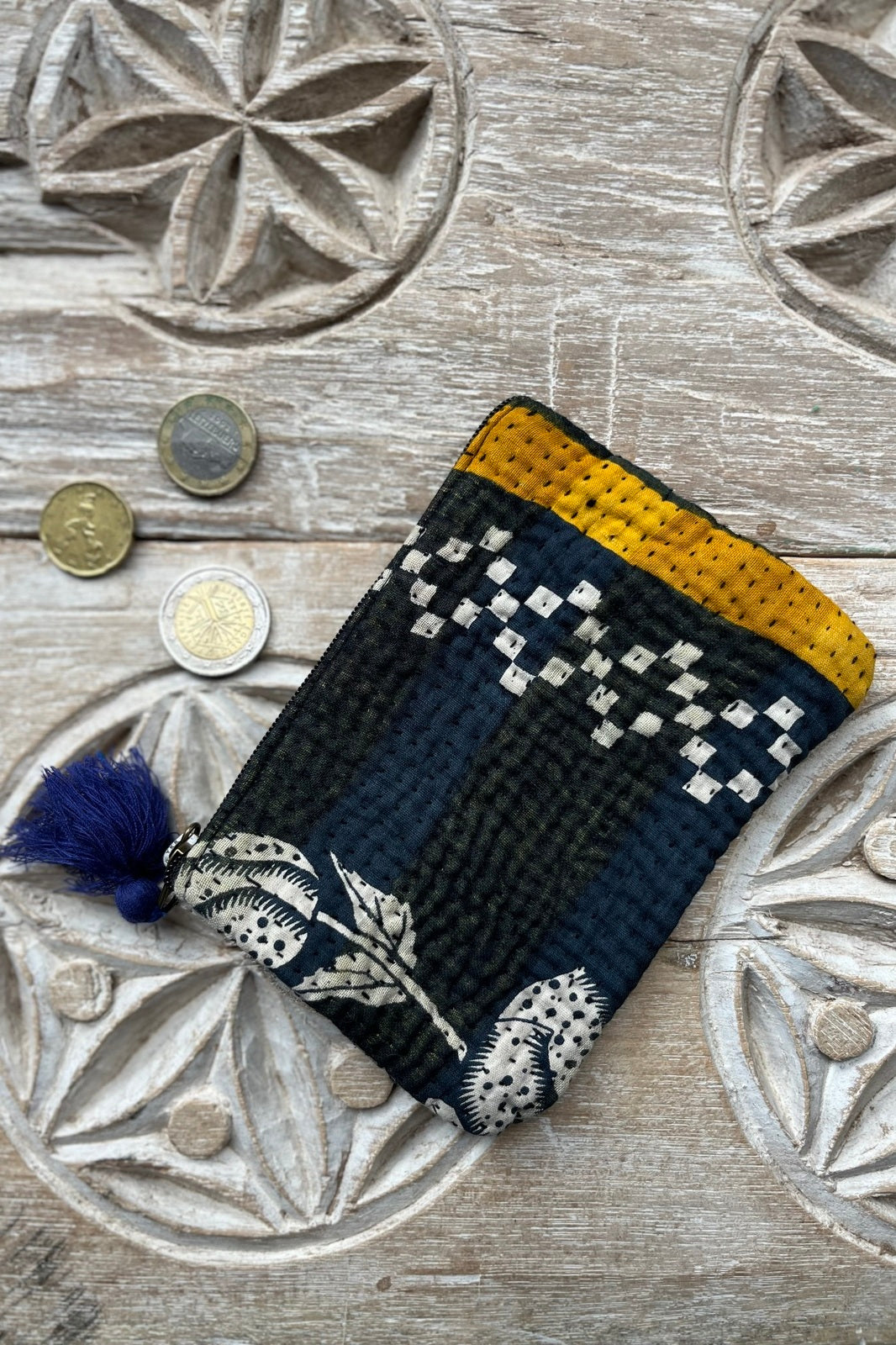 porte monnaie kantha coton indien kantha