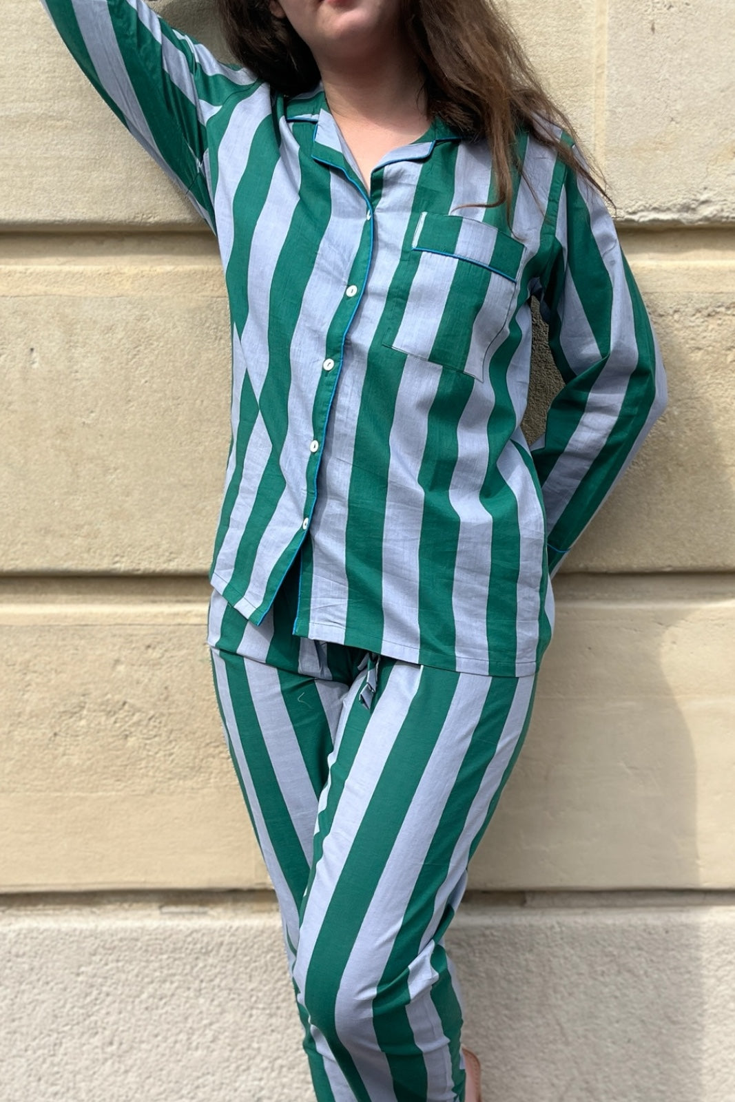 pyjama mandu stripes coton indien