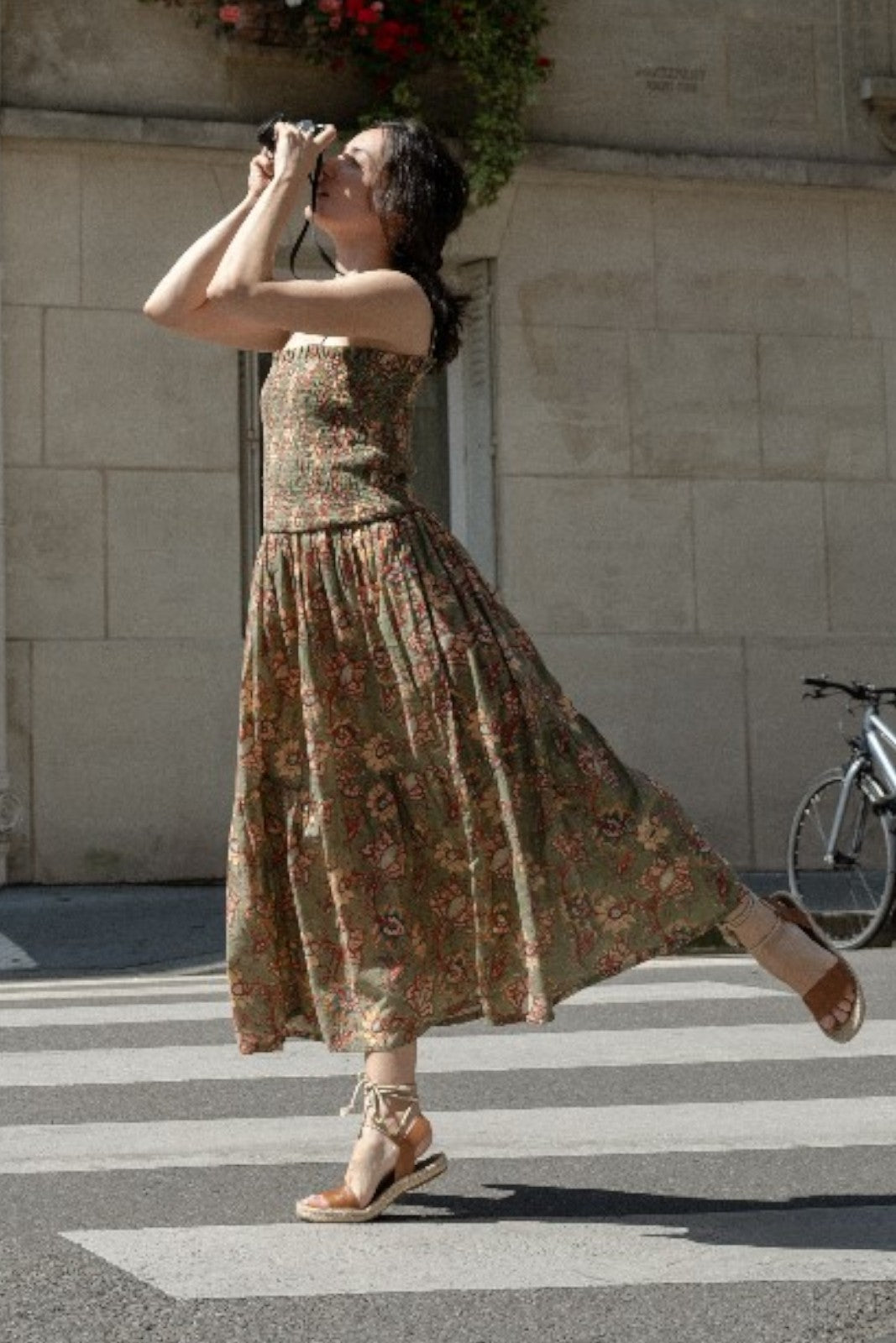 robe a smock coton indien