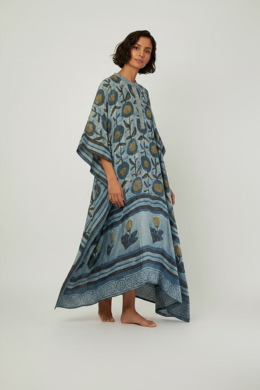 ROBE KAFTAN MODAL BLEU