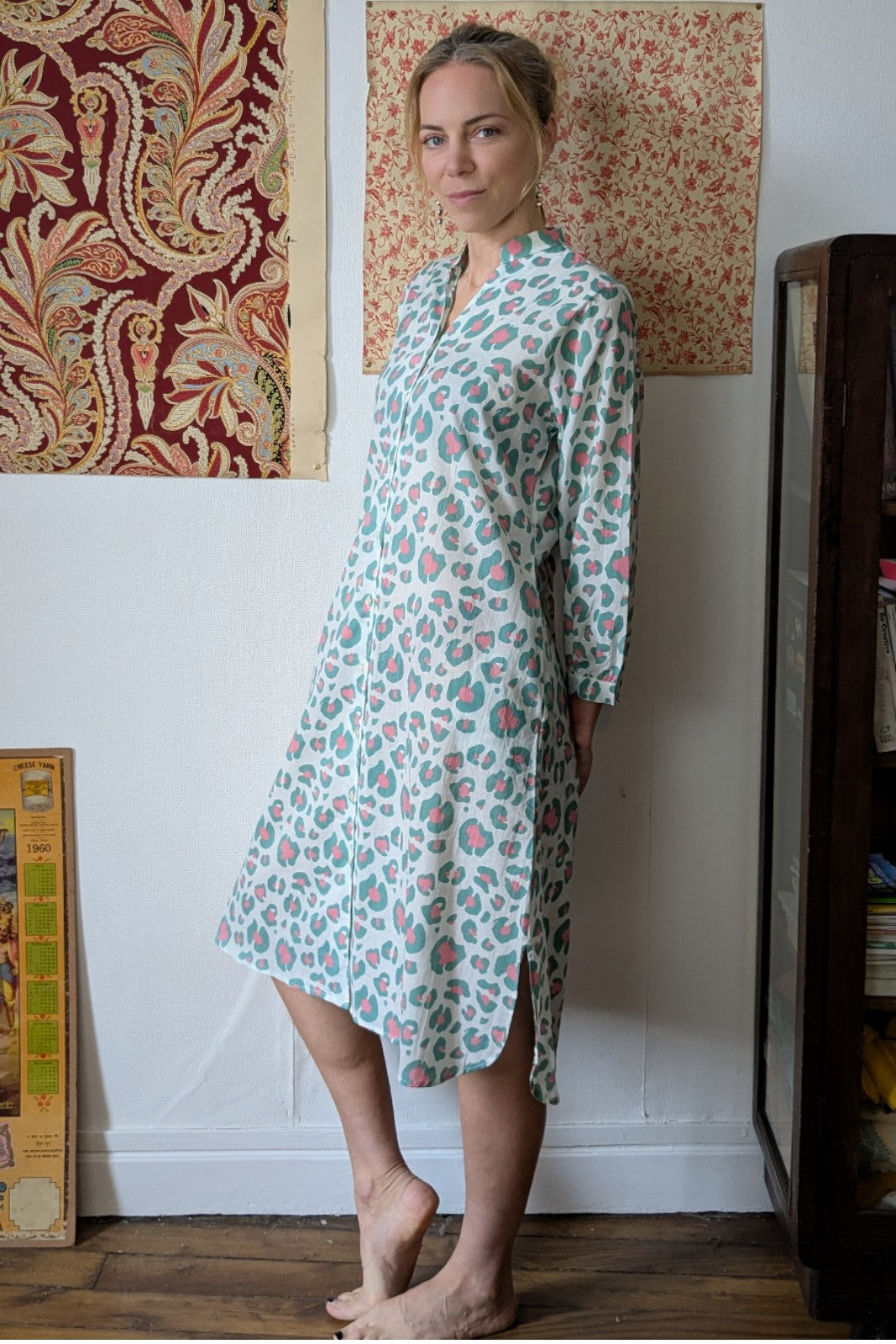 Nightdress Mandu LEOPARD VERT