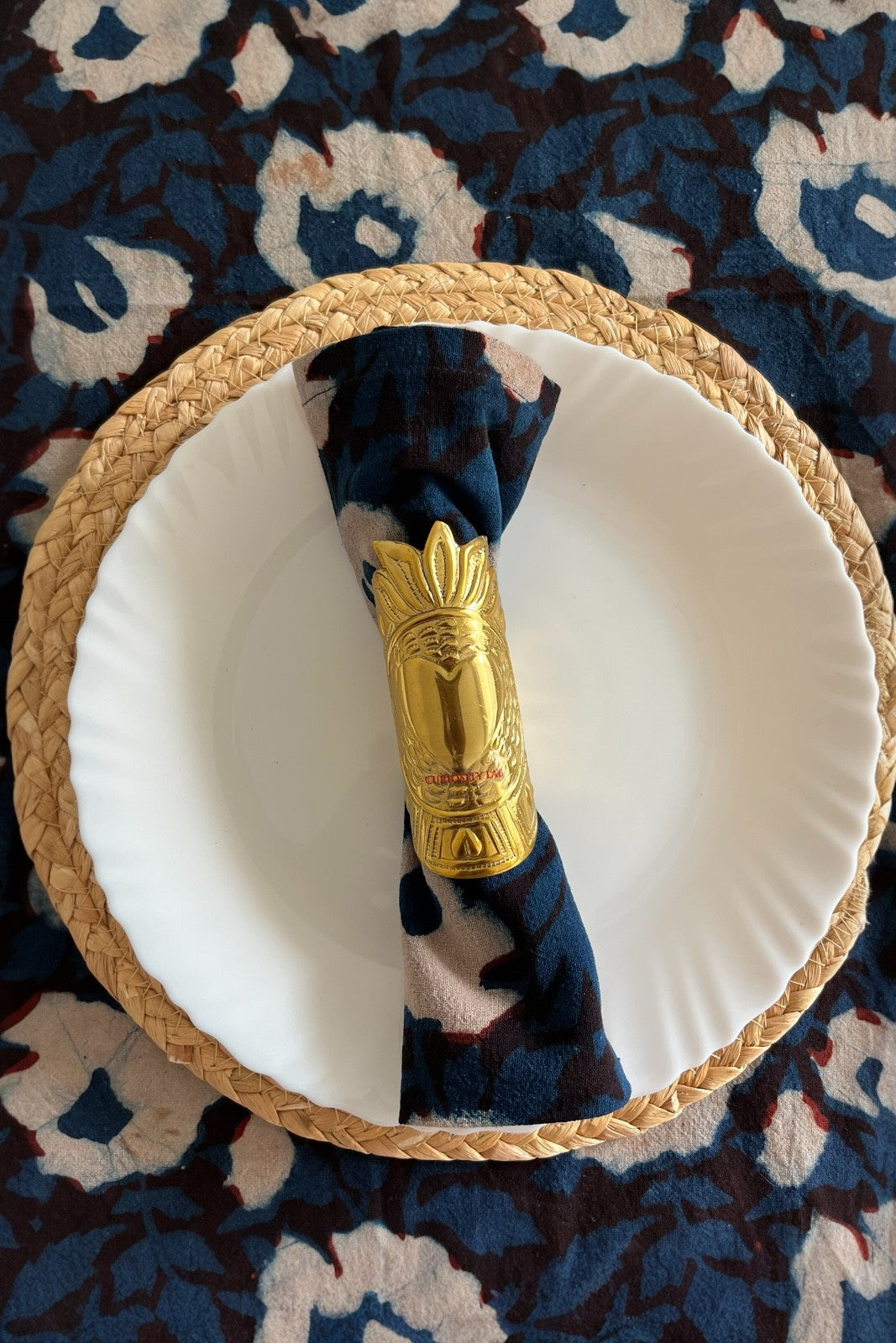 Rond de serviette métal DORE COEUR ROND