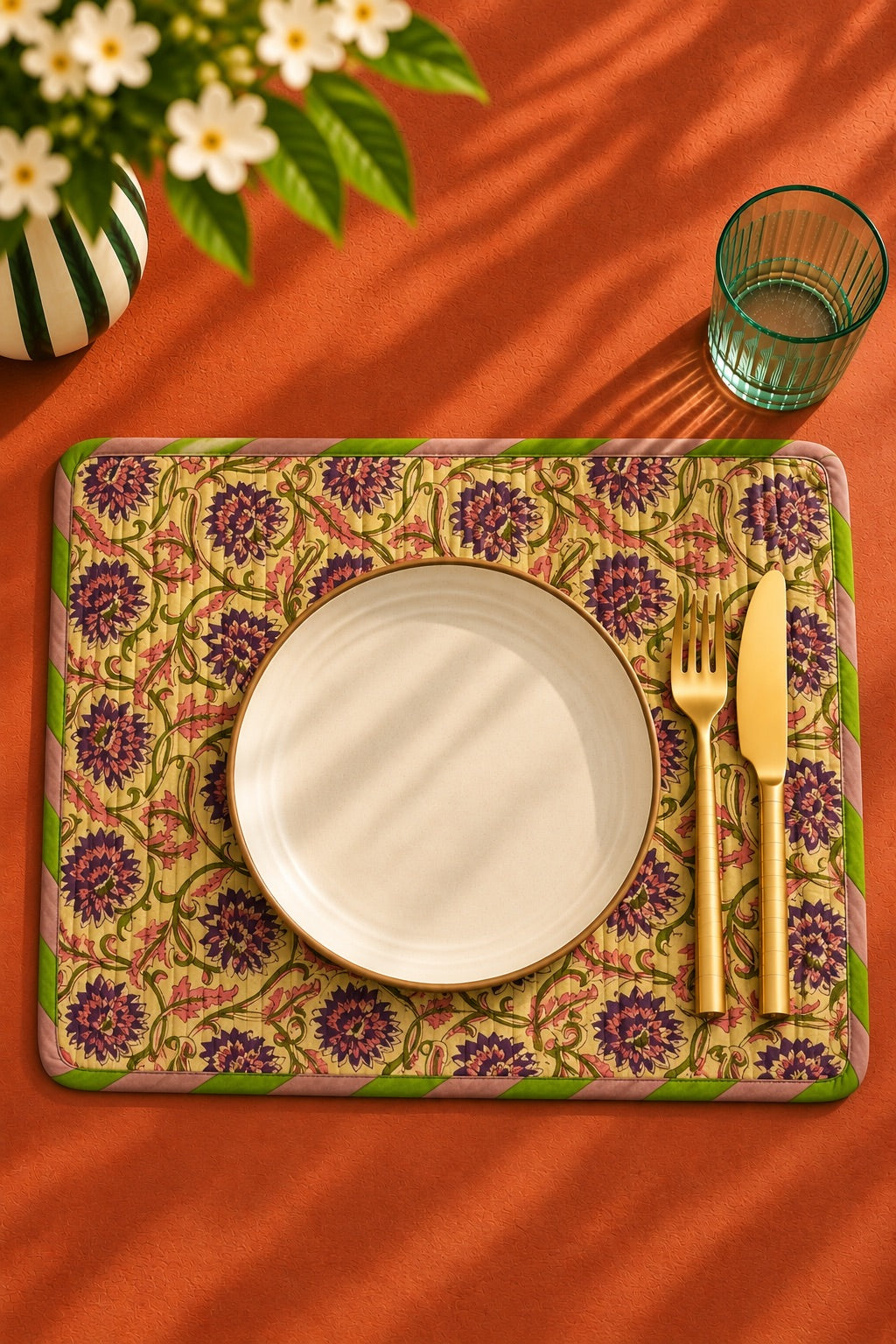Set de table coton matelassé TOURNESOL