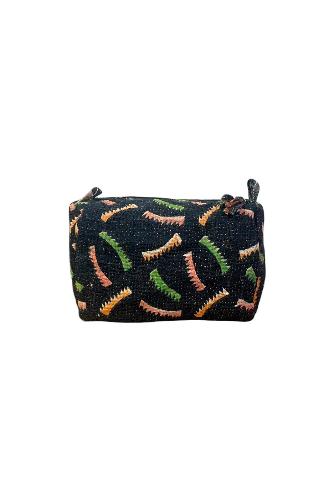 trousse toilette rond bengale coton indien kantha