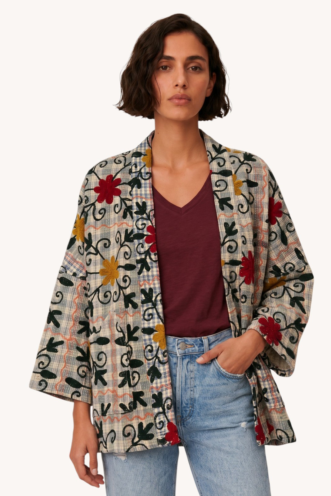 Veste Bengal Kantha brodé BHABHAR