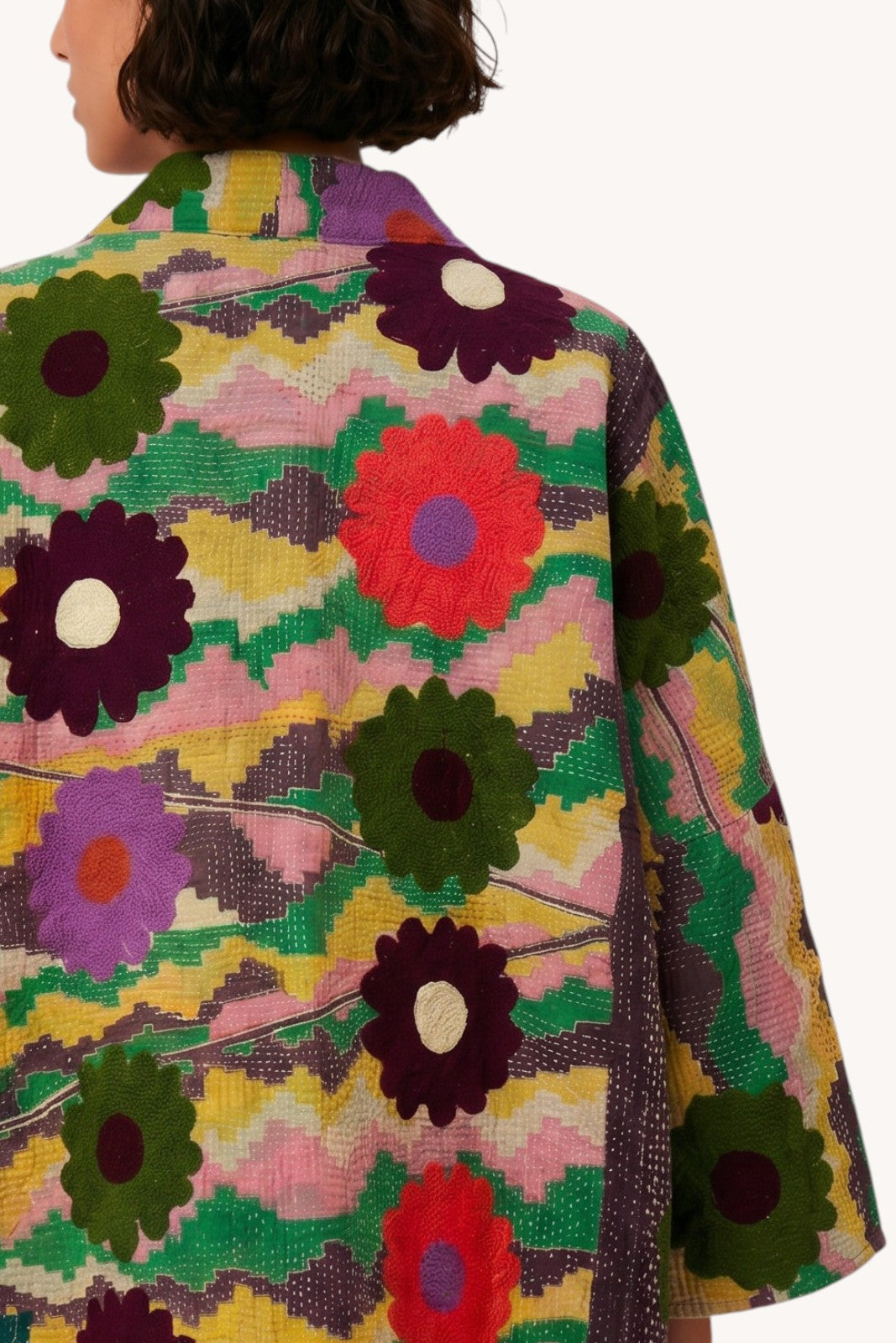 Veste Bengal Kantha brodé