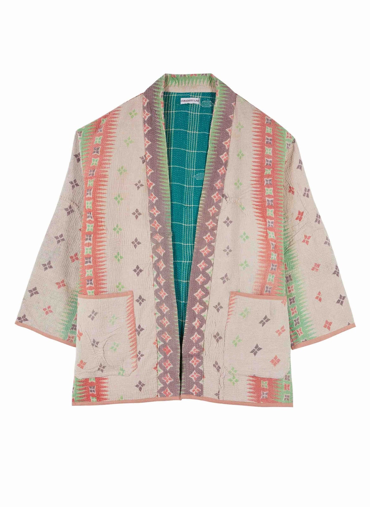 veste kimono kantha coton indien kantha