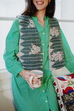 Charger l&#39;image dans la galerie, gilet double baniyaan coton indien kantha
