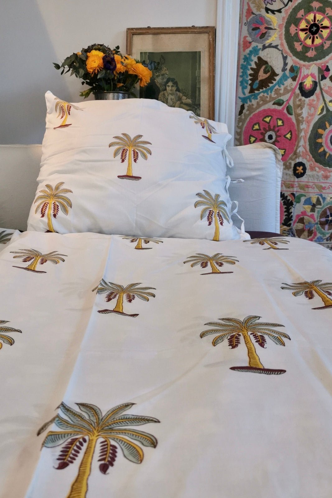 Housse de Couette Shanti 140X190CM PALMIER JAUNE