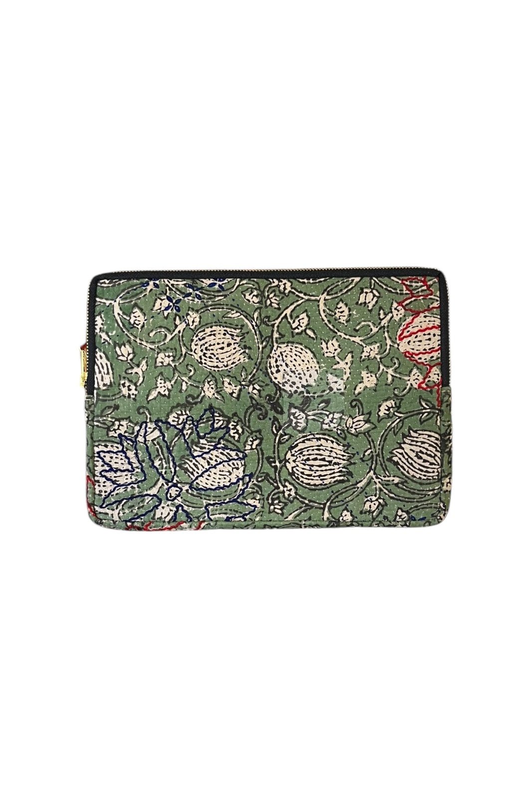 Pochette IPad Kantha VERT