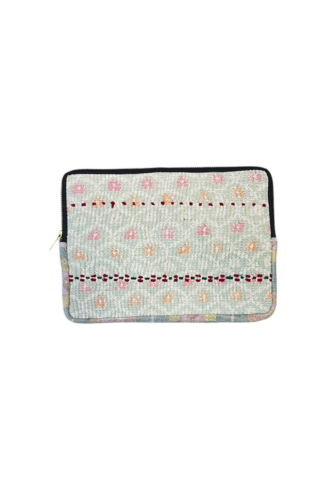 Pochette IPad Kantha VERT CLAIR