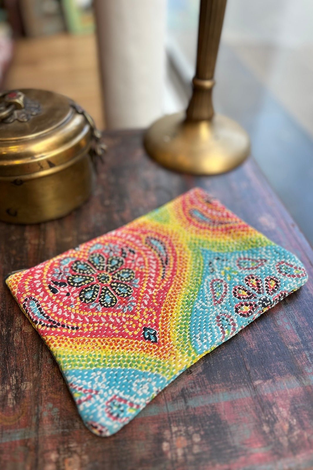Pochette S Fourre - tout Kantha Bengale - Curiosity Lab