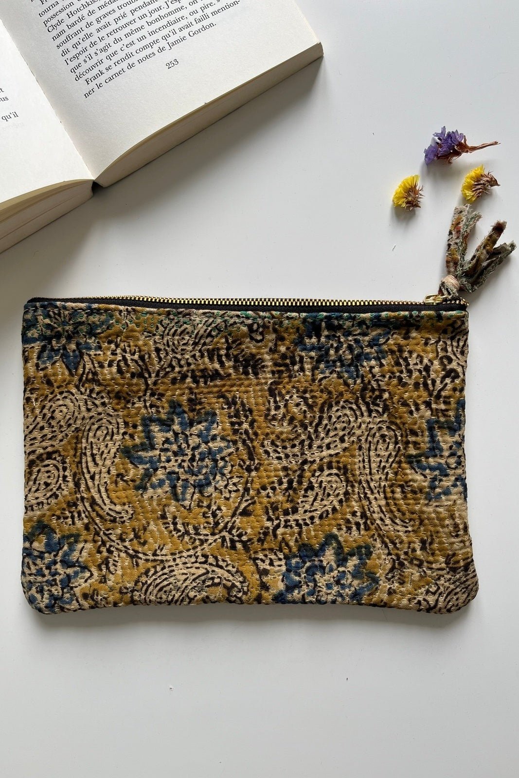 Pochette S Fourre - tout Kantha Bengale - Curiosity Lab