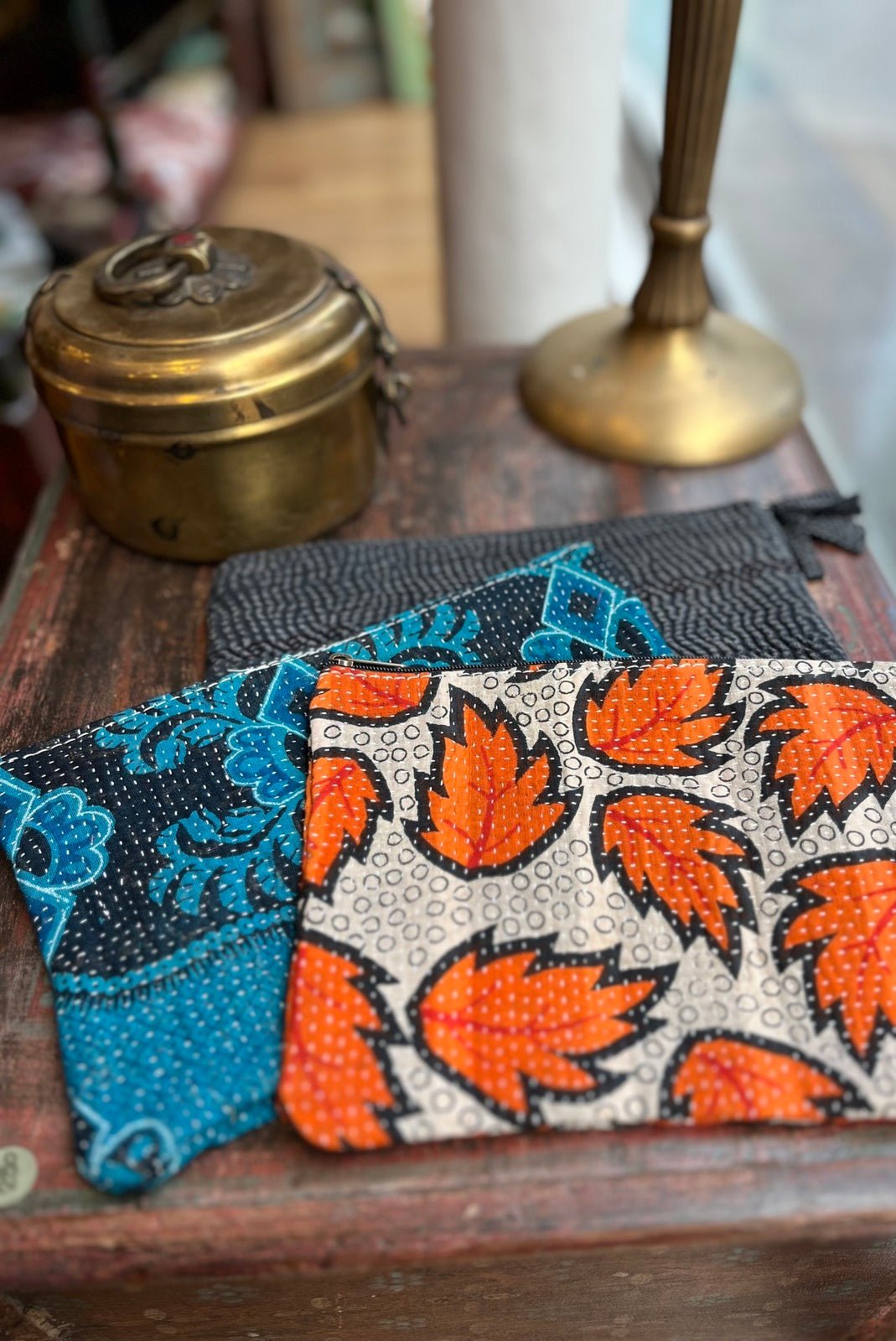 Pochette S Fourre - tout Kantha Bengale - Curiosity Lab