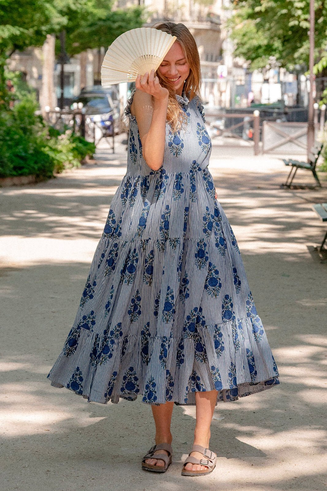 Robe Frill STRIPES BLEU