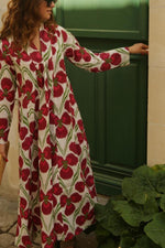 Load image into Gallery viewer, robe manche longue palladio coton indien
