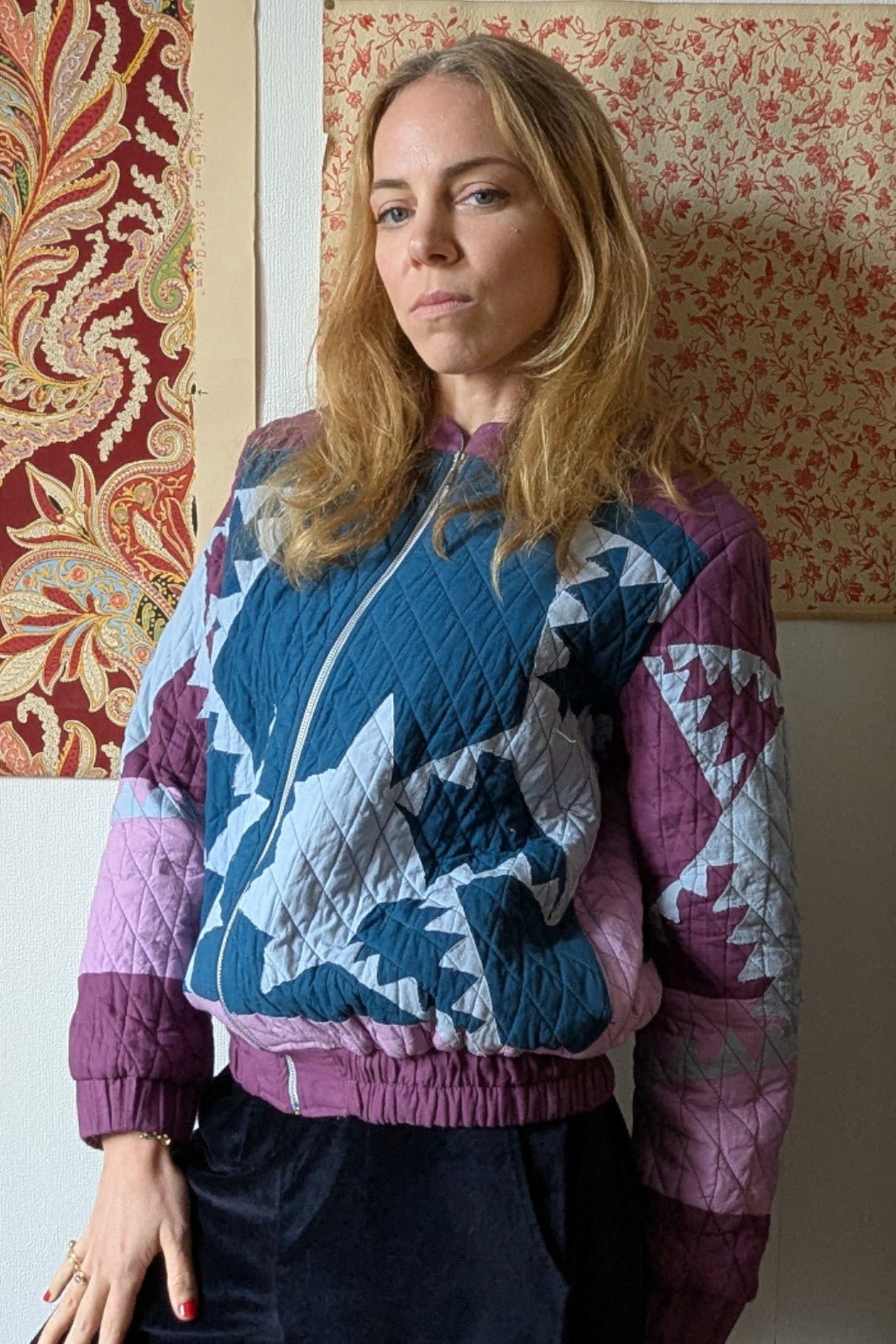 Teddy Patchwork Appliqué BLEU