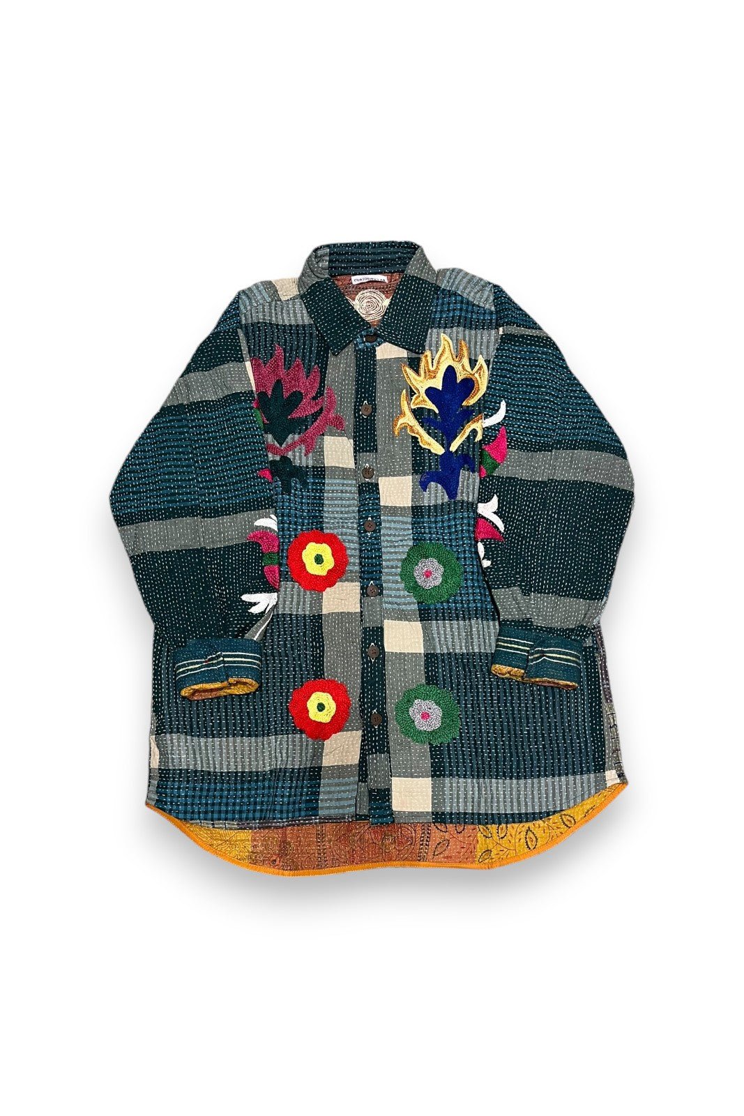Veste Baya Kantha Brodée EMERAUDE