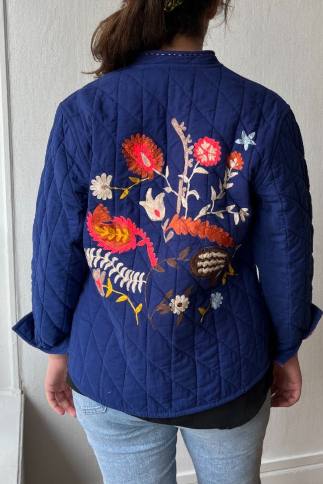 Veste matelassée brodée NAVY